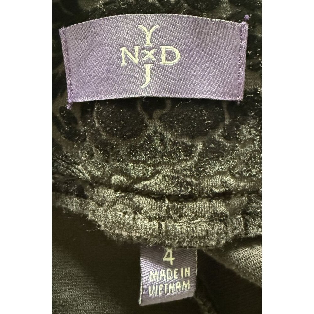 NYDJ Womens Velvet Burnout Pants Fairy Grunge Dark Romance Holiday Size 4 Black - Picture 5 of 7